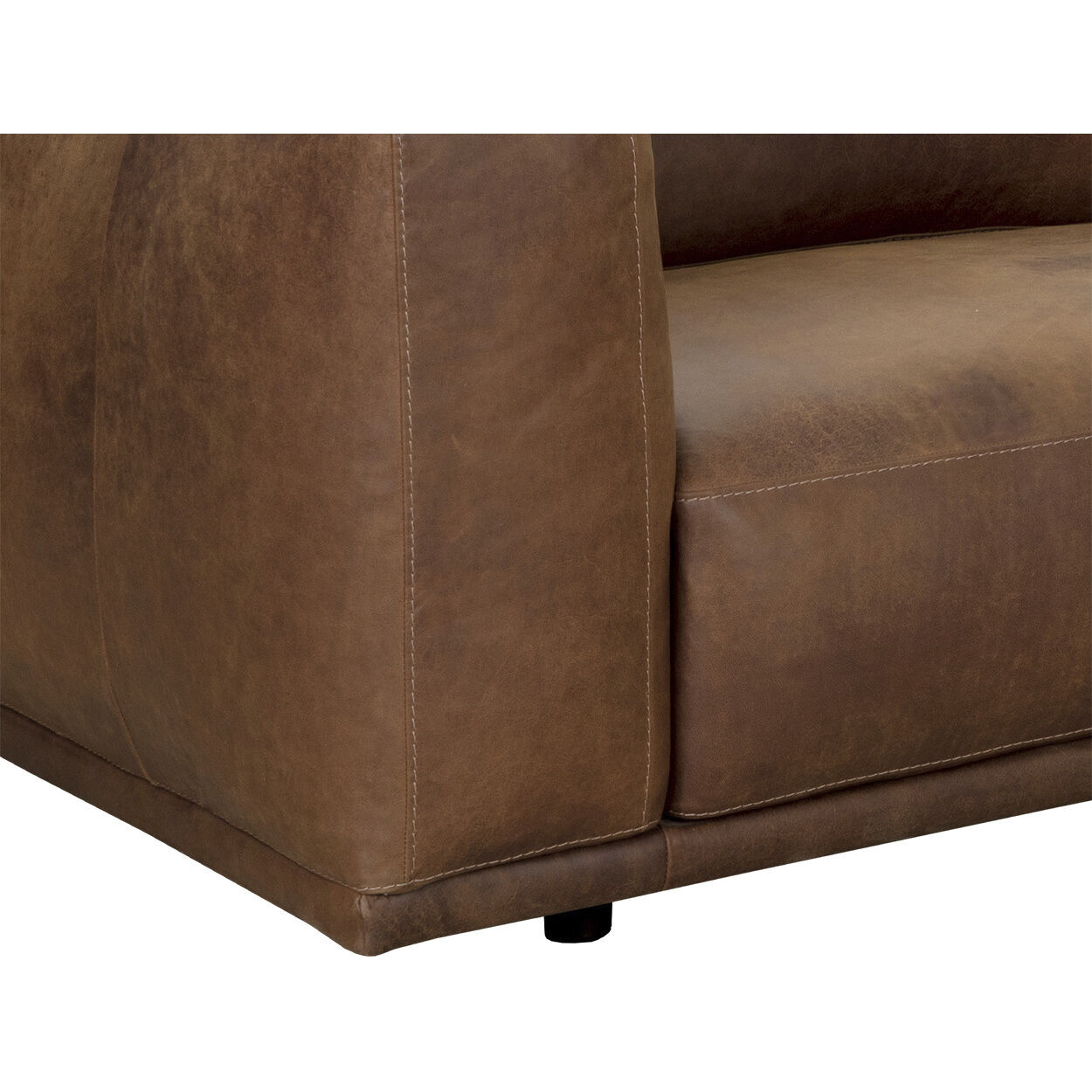Beau Lucia Tobacco Leather Sofa Chaise, RAF